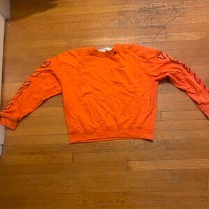 AUTHENTIC OFF WHITE “ABSTRACT ARROW LOGO CREWNECK” 2020 VIRGIL ABLOH ORANGE